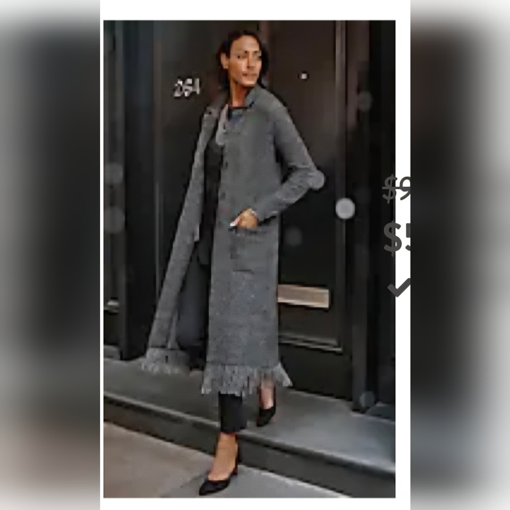 J. Jill Whereever Fringed Sweater Coat M